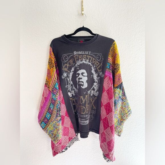 Up cycled Kimonos!  Pink Floyd, Nirvana Kantha Patchwork with graphic band T’s. - Picture 5 of 16